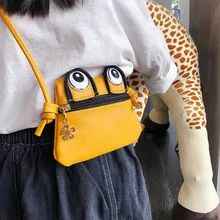 Новое милое детское портмоне из искусственной кожи с мультяшными глазами лягушки, мини-сумка-мессенджер для девочек и мальчиков, повседневная детская маленькая сумка-кошелек