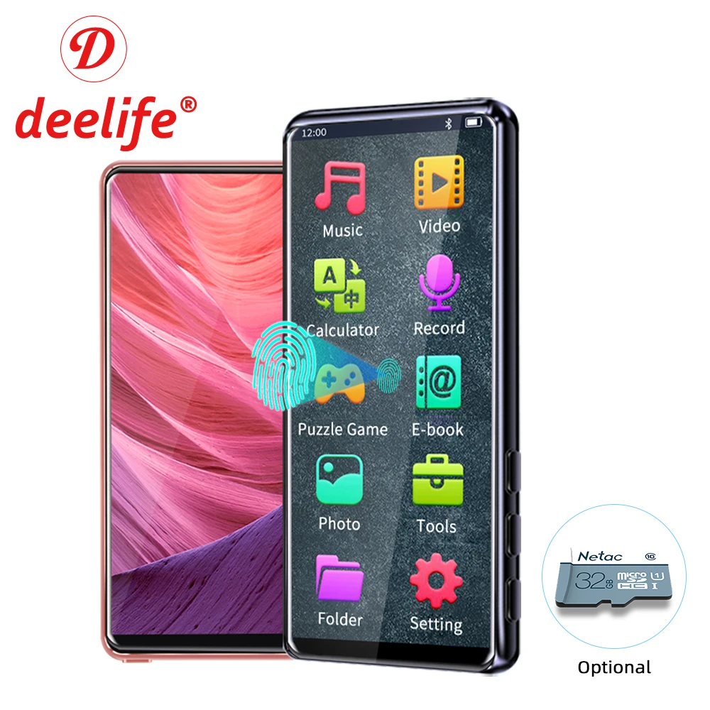 sony mp3 player Deelife Bluetooth MP3 Player and MP4 Play with Screen FM Radio Recording Built-in 8GB Speaker Full Touch Metal Music MP 4 mp3 player online