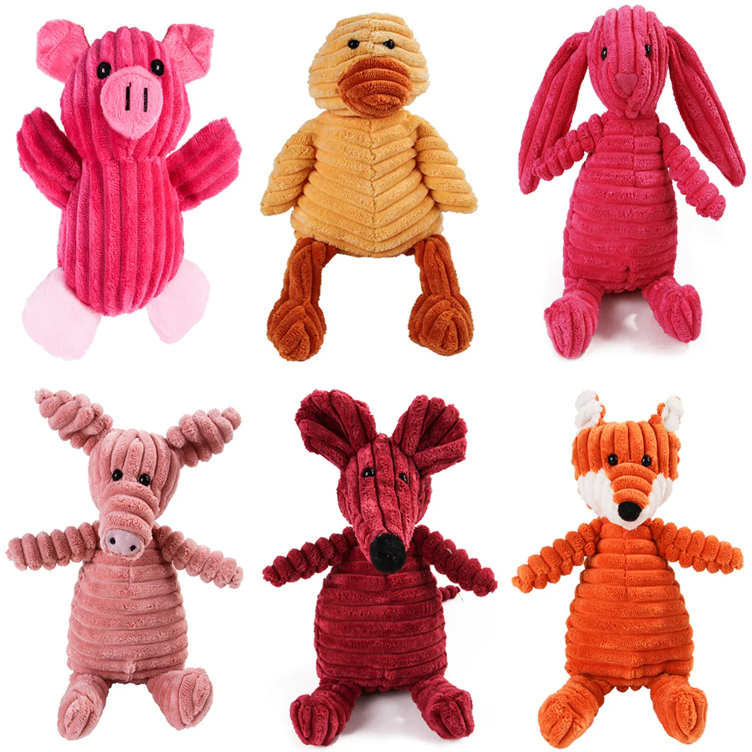 

17 Animals Dog Chew Squeak Toys Giraffe Fleece Rope Interative Toy Plush Puppy Deer for Pet Dogs Cat Chew Squeaking Toy
