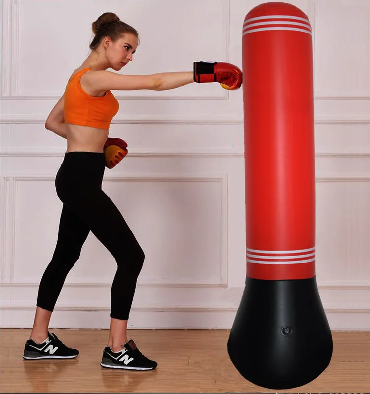 

PVC Red Inflatable Boxing Column Children Adult Fitness Vertical Type Boxing Column Thick Tumbler Inflatable Sandbags