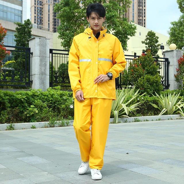 Yellow Designer Suit Raincoat Men Motorcycle Fishing Waterproof