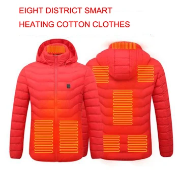 

Electric Heated Jacket Outdoor Sports Jacket Men USB Heating Jacket Winter Cotton Jackets With 8 Heated Area For Winter Outdoor