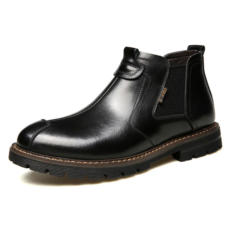 Botas Chelsea de cuero para hombre, botines de suela gruesa, calzado de  marca, otoño e invierno, KA1757, 2020|Botas básicas| - AliExpress