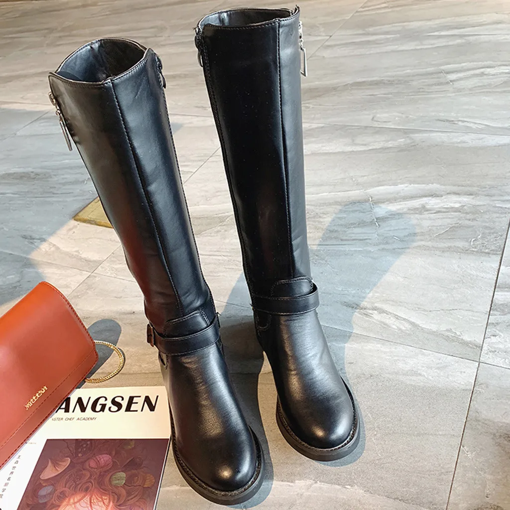 Sexy Slim Fit Elastic Flock Over The Knee Boots Women shoes Autumn Winter ladies high heel Long Thigh High bota#A1