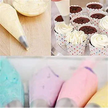 

100 Pieces 16 Inch Extra Thick Disposable Piping Bags Set with 5 Bag Ties Cake