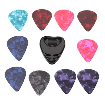 

2Set/22Pcs Guitar Pick and Pasted Case Heart-Shaped Guitar Pick Pickup Accessories Storage Box for Guitar Musical Instrument