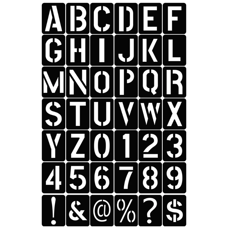 Stencil per lettere e numeri per la pittura su legno riutilizzabile  alfabeto stampo durevole B03C - AliExpress