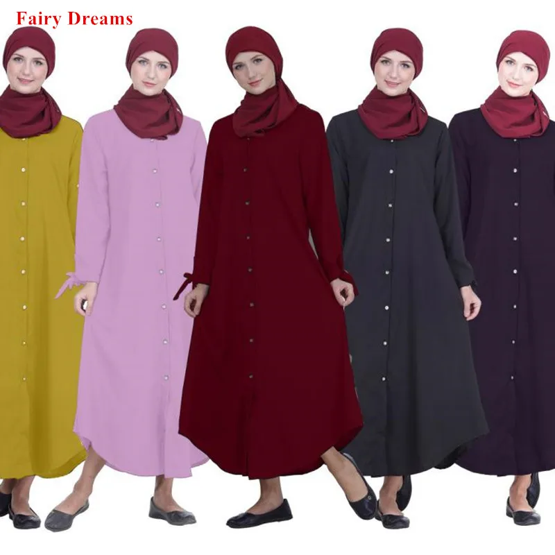 Baju мусульманская одежда женская абайя кимоно Дубай Турция Eid рубашка платье