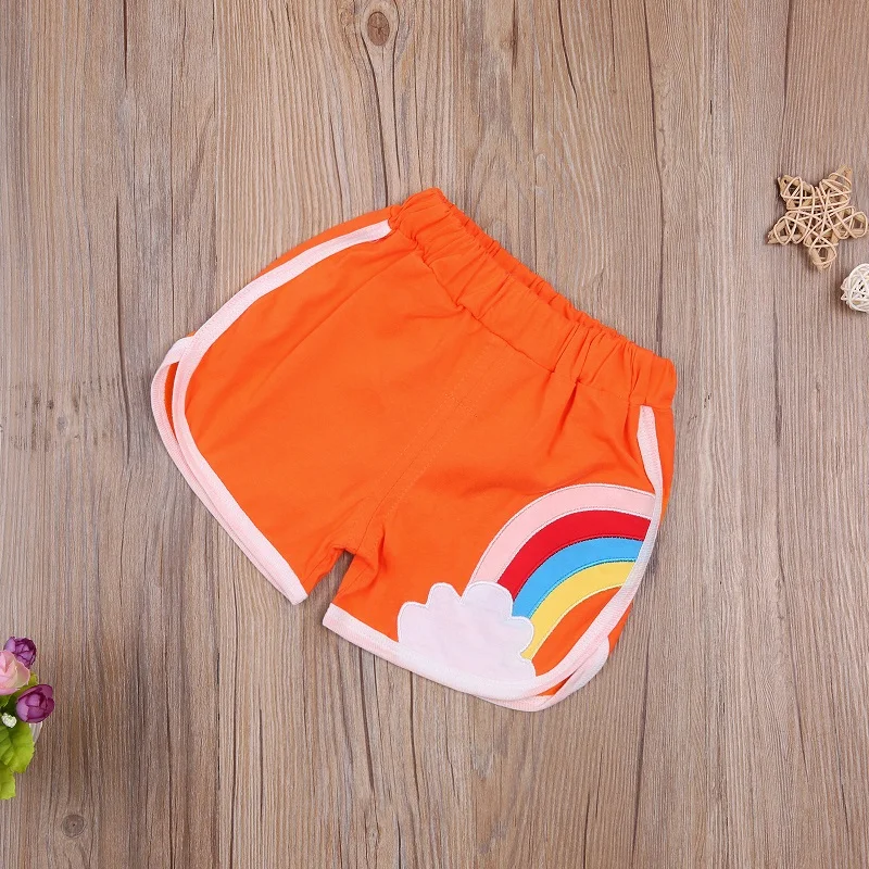 Boys Shorts Kids Denim Shorts Cotton Rainbow Print for Kids