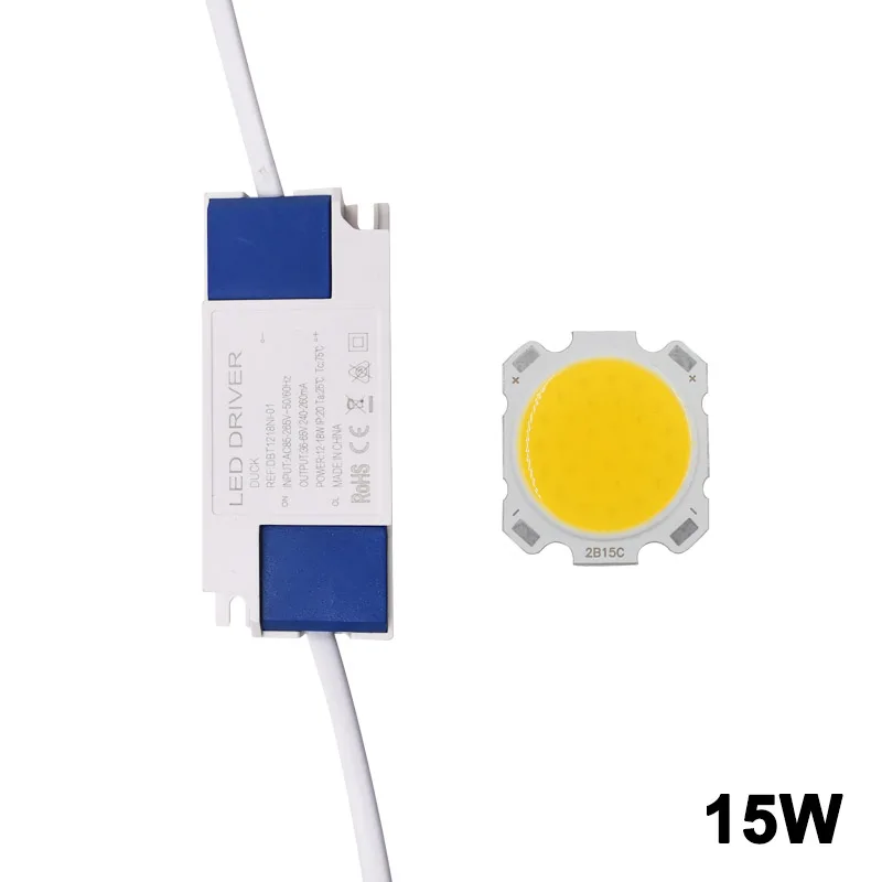 Светодиодный COB Температура светодиодный светильник материнскую плату чип с светодиодный драйвер Питание трансформатор для DIY светодиодный вниз светильник комплект для замены - Испускаемый цвет: 15W