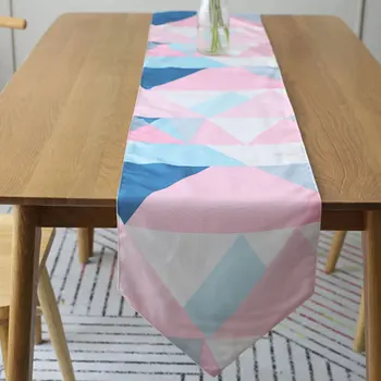 

Nordic Geometric Table Runner Modern Minimalist Fashion Triangle Contrasting Colors Long Tablecloth Table Runner Dining Banner