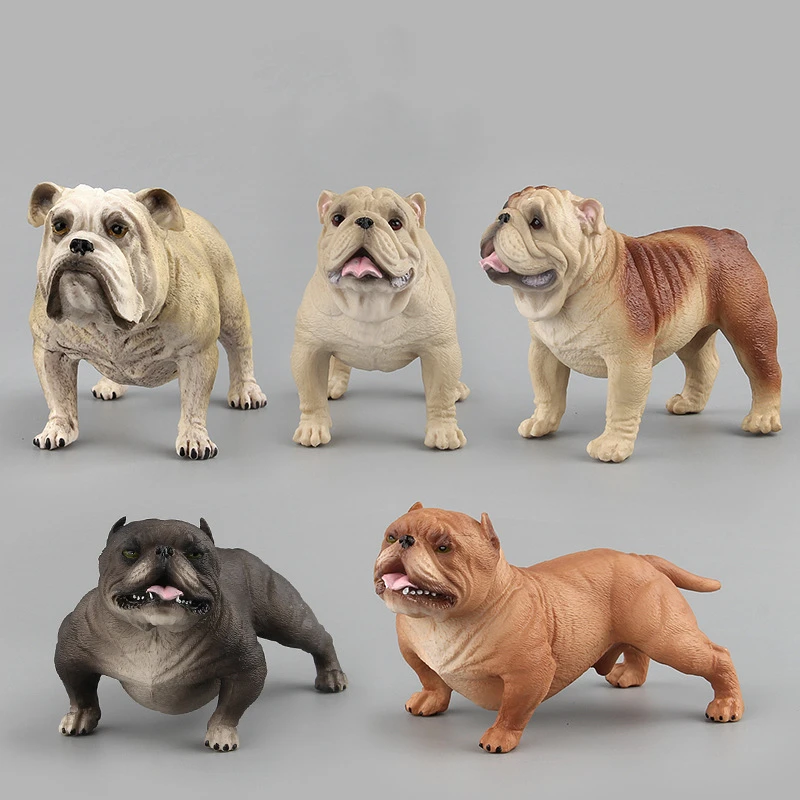 

Bulldog Terrier Labrador Siberian Husky Dog Animal Model Figures Figurines Home Decor Gift for Children Toys