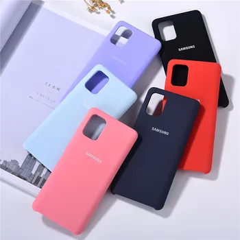 

Original Samsung Galaxy A11 A31 A41 A51 A71 5G Case Rubber Liquid Silicone Shockproof Soft Case Cover For A715F A515F & Logo