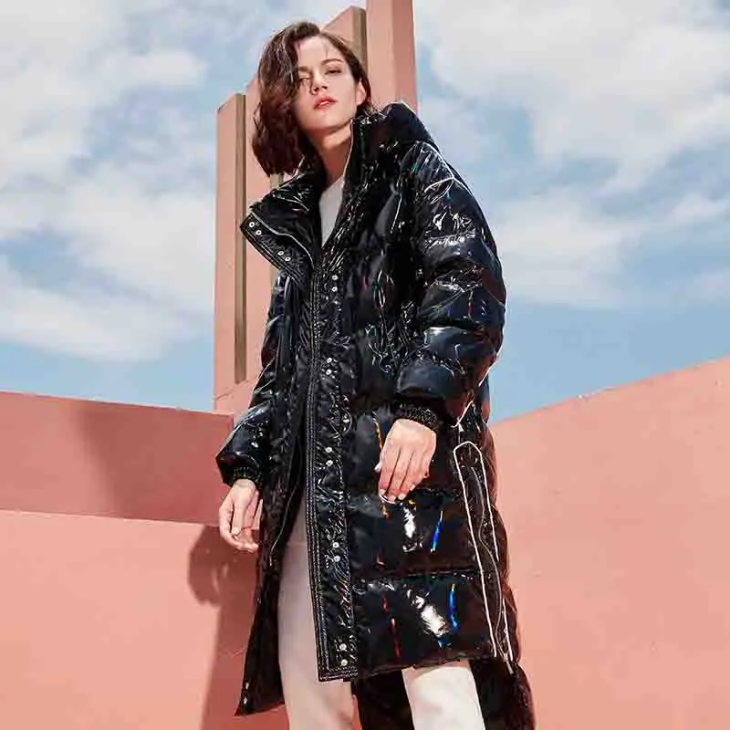 Beste  30 graden Luxe Vrouwen Winter Donsjack Overjas 90% Witte Eendendons Jas Vrouwen Rits Korte Vrouwelijke Parka Hooded waterdicht