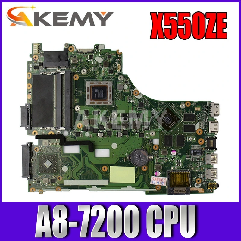 Akemy для For Asus X550ZE K555Z A555Z X555Z X750/X550 материнская плата ноутбука A8 7200 процессора с