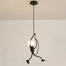 Ретро железные качели фигурка подвесные светильники металлическая Подвесная лампа кафе потолочный светильник для ресторана для гостиной кухни домашний свет