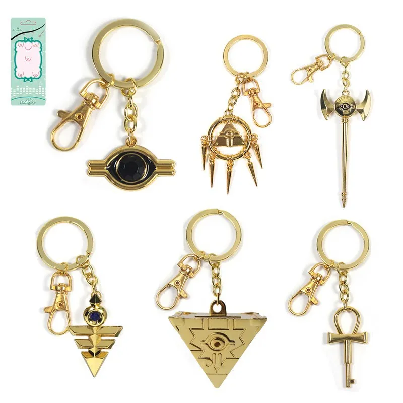 

Related Products Yu-gi-oh Metal Keychain Pendant Necklace Millennium Building Blocks Tin Staff Eye zhi hui lun Combined Keychain