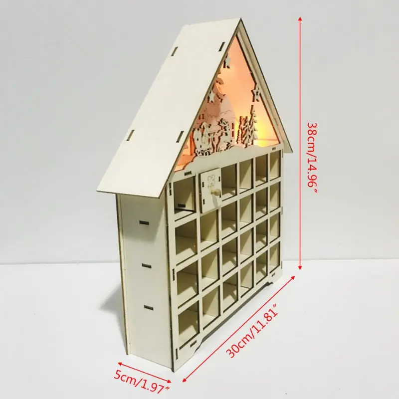1 компл. DIY деревянный обратный отсчет Адвент календарь Рождественский олень узор светодиодный светильник Рождественский орнамент подарок