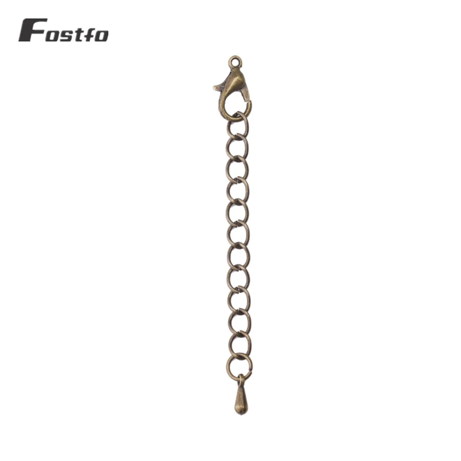 Antique Bronze Fostfo 20 шт/партия удлиненная Концевая цепь удлинение Хвостовая цепь застежка-краб для браслета ожерелье аксессуары для изготовления ювелирных изделий - Цвет: Antique Bronze