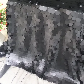 

Matte Black 18MM Cryptography Fish Scale Sequin Cloth Shooting Background Tablecloth Door Curtain Sequin Clothing Fabric