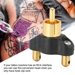 1PCS Professional RCA Interface Alloy Tattoo Machine Conversion Head Clip ​Cord Cable Converter Tattoo Gun Power Supplies Tools