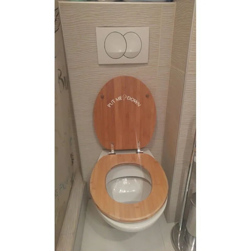 Glow in the Dark Funny Toilet Seat Sticker Put Me Down Toilet Bowl Decal Training Decorations Bathroom DIY Decor toilet stickers