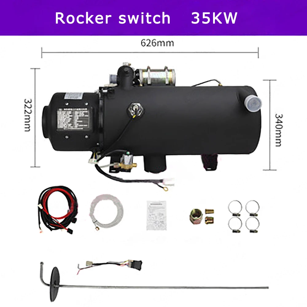 

Car Heater 5/10/16.3/30/35KW Air Diesel Heater Engine Preheater Diesel Truck Preheating Water Heating Machine 12V 24V