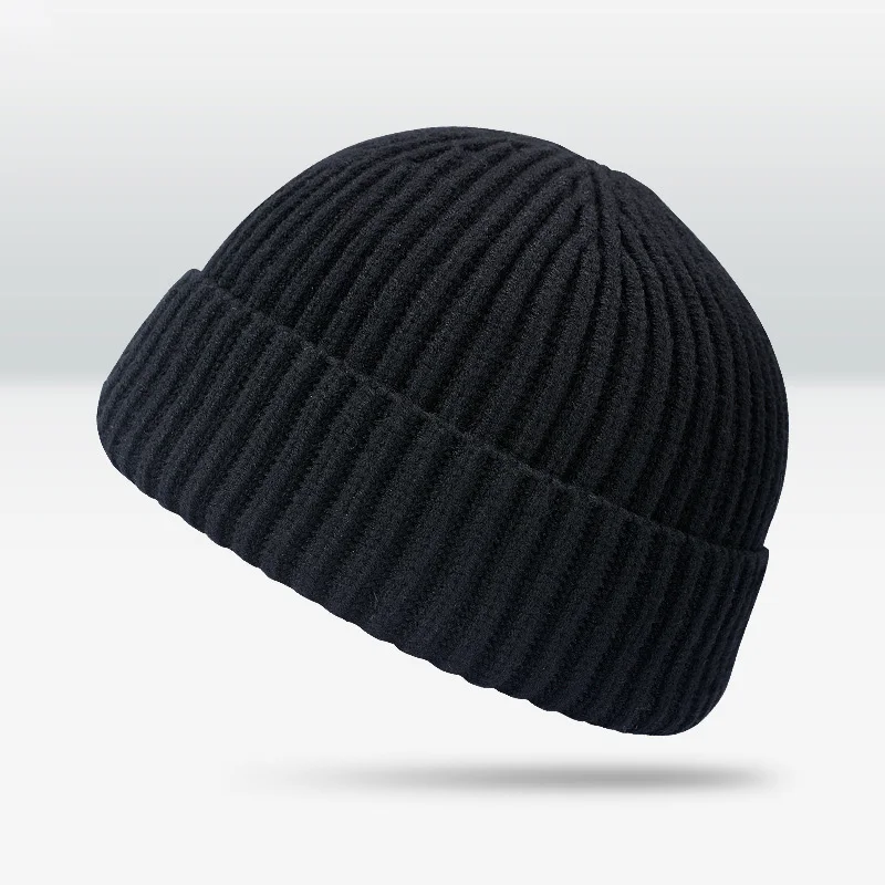 Мешковатая Ретро Лыжная Рыбацкая Docker Beanie мешковатая шапка унисекс зимний ребристый трикотажный с манжетами короткая Дыня однотонная бейсболка с черепом - Цвет: Color    1