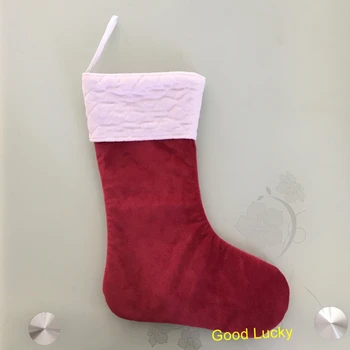 

10pcs/lot good quality monogram velvet diamond quilted Christmas stocking personalize classic Merry Christmas socks