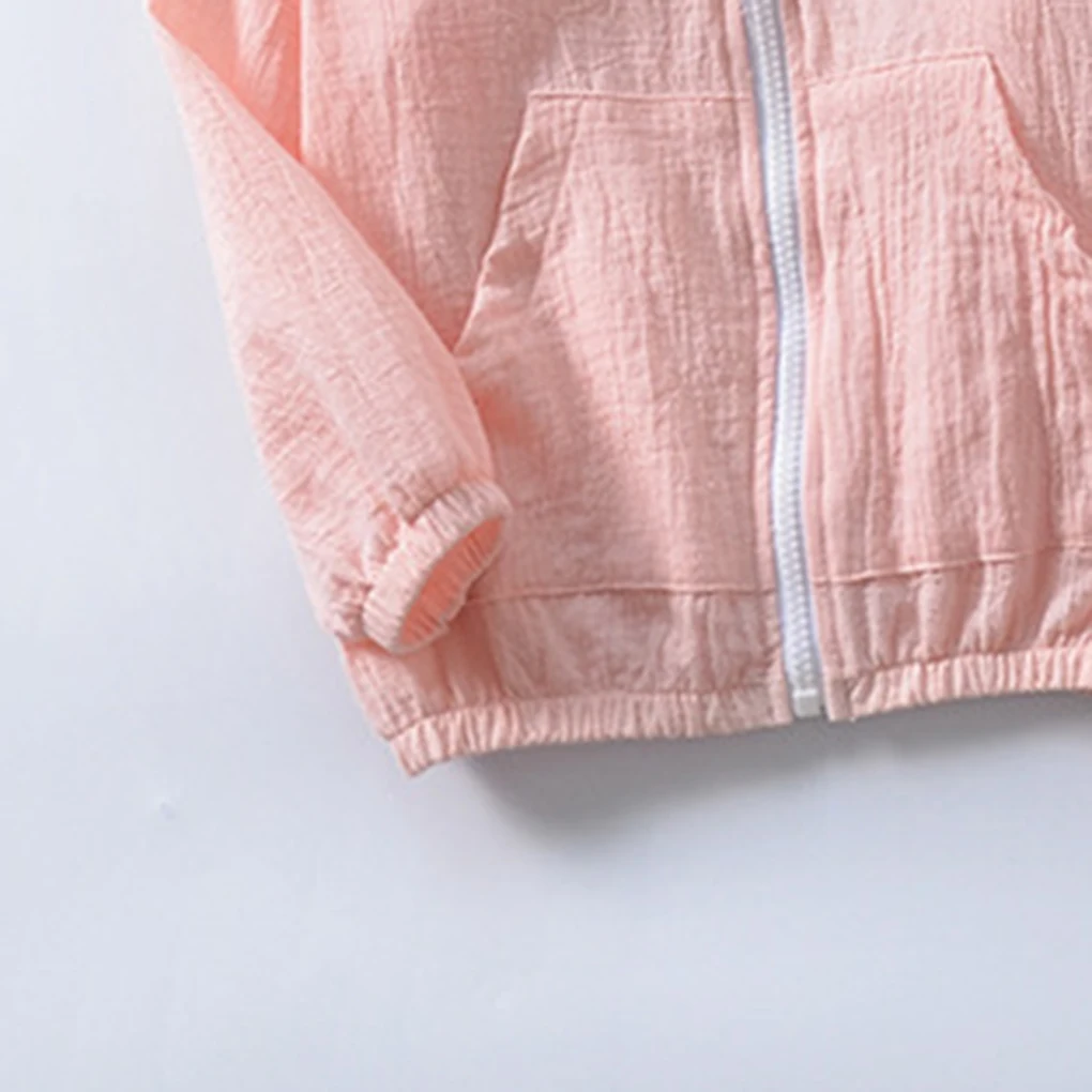 Детское пальто с капюшоном; детская одежда для защиты от солнца; хлопковая тонкая весенняя куртка на молнии для малышей; пляжная одежда