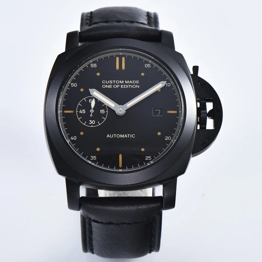 

watch men automatic watch mechanical watch Luminous waterproof date stainless steel pvd Leather 42MM NH3