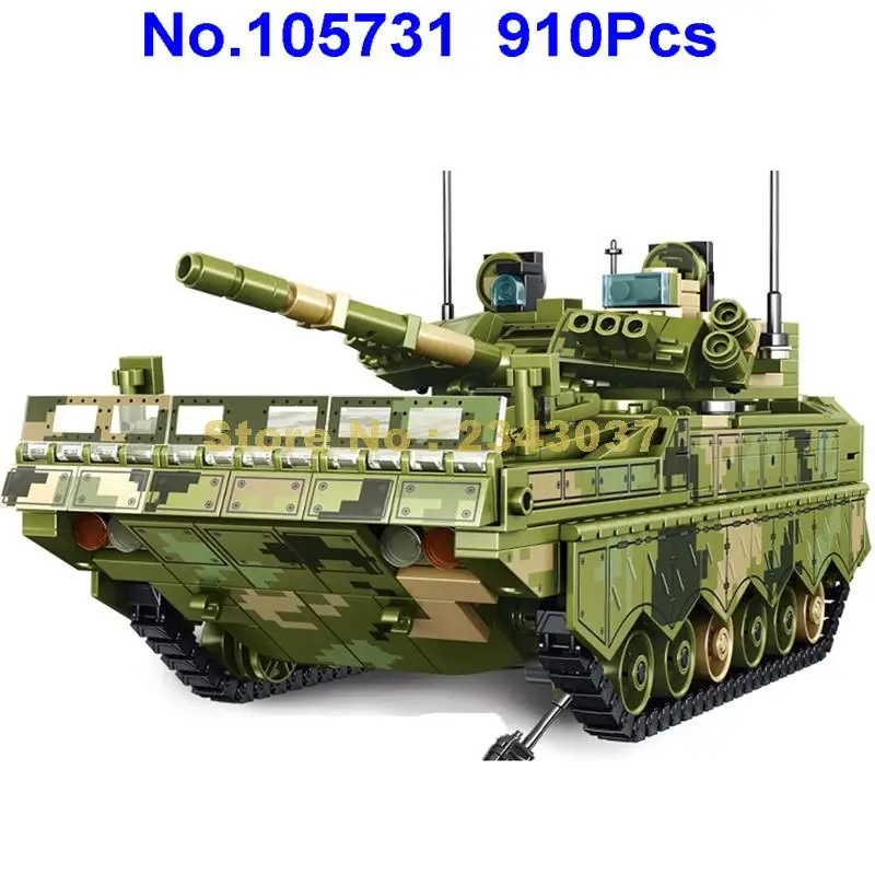 105731 910 шт. Военный танк универсальная колесница 4 Ww2 оружие строительные блоки