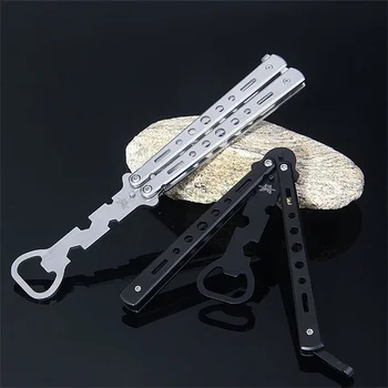 

Butterfly Knife Training Knife Multifunctional Folding Bottle Opener Shaving Exercise Tool Stainless Steel Uncut