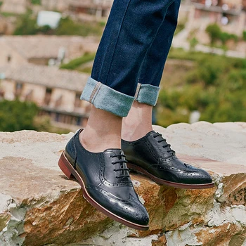 

Women Genuine leather shoes brogues lady flats shoes vintage handmade sneakers oxford shoes for women brown black blue red