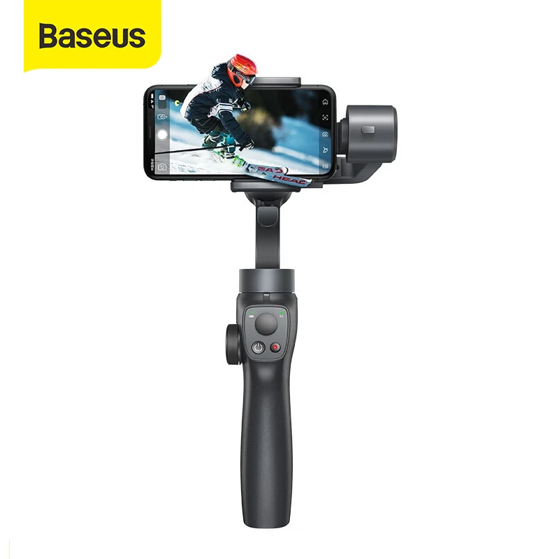 Baseus ポータブル3軸ジンバルカメラスタビライザー Iphoneアクションカメラ用のフォーカスとズームを備えた屋外モーショントラッキング 携帯電話ホルダー スタンド Aliexpress