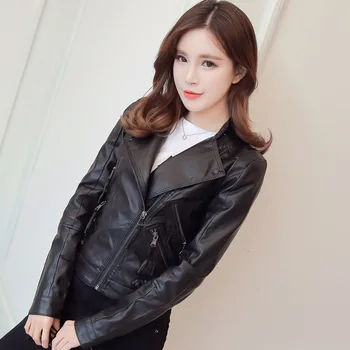 

Leather Clothing Woman Short Pu Skin Locomotive Loose Coat 2019 Suit-dress Self-cultivation Skinny Mix