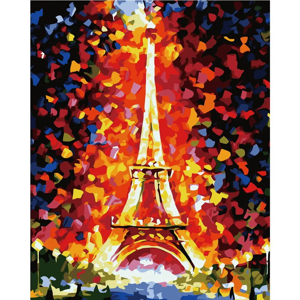 Башня Парижа картина маслом по номерам Arcylic рисунок на холсте Современные настенные художественные картины Раскраска по номерам гостиная домашний декор - Цвет: Светло-серый
