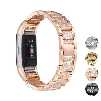 

Metal Strap For Fitbit Charge 2 Band Rhinestone Stainless Steel Replacement Bracelet Watch Band For Fit bit Charge 2