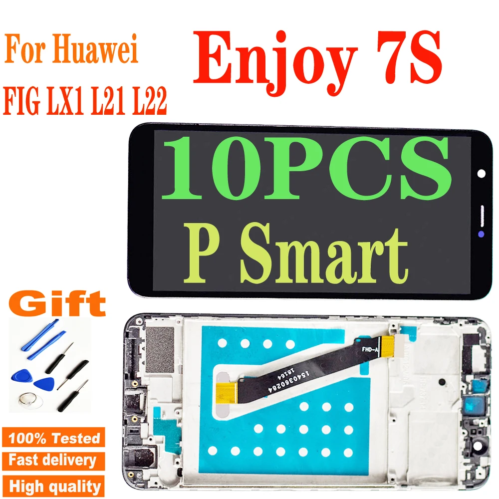 

10PCFor Huawei P Smart LCD Display Touch Screen Digitizer Assembly For Huawei Enjoy 7S With Frame FIG LX1 L21 LCD Replacement