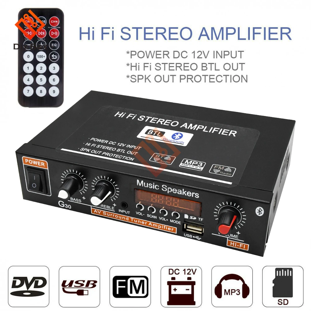 vermijden het einde Derbevilletest G30 800W 12V 110V 220V Diy Kit Versterker Voor Luidsprekers Digitale Thuis  Versterker Bluetooth Hifi stereo Subwoofer Luidsprekers In De Auto| Versterker| - AliExpress