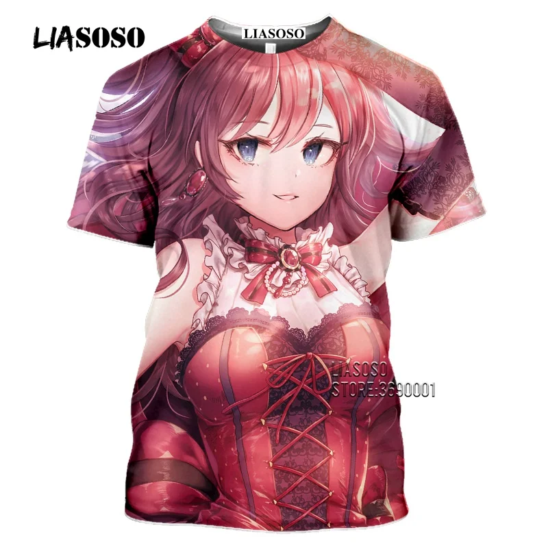 LIASOSO/мужская футболка с 3D принтом Idol Master Kawaii Loly для девочек летняя в стиле