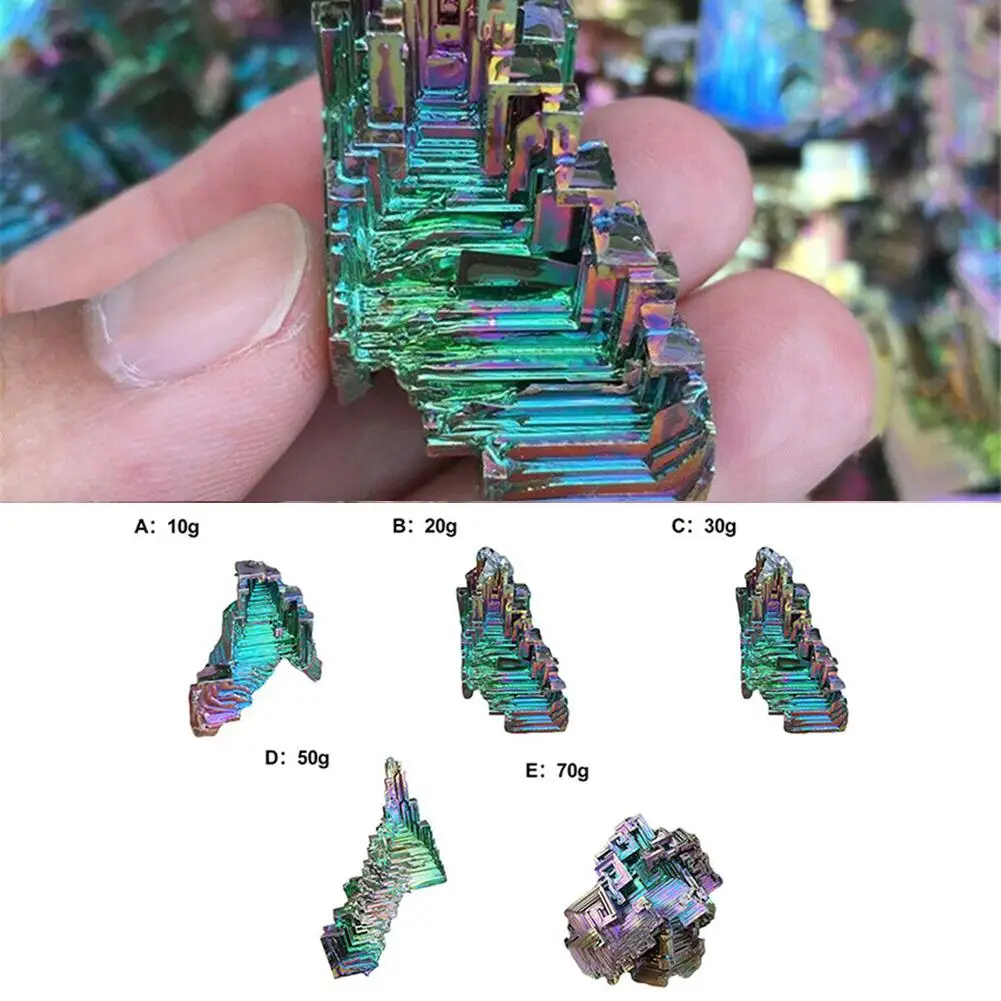 Различные формы Радужный Титан висмут образец минеральный драгоценный камень красочный кристаллический кварц для украшения дома сада