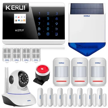 

KERUI 433Mhz Wireless GSM PSTN Alarm Systems Security Home Android IOS APP remote control 850/900/1800/1900mhz