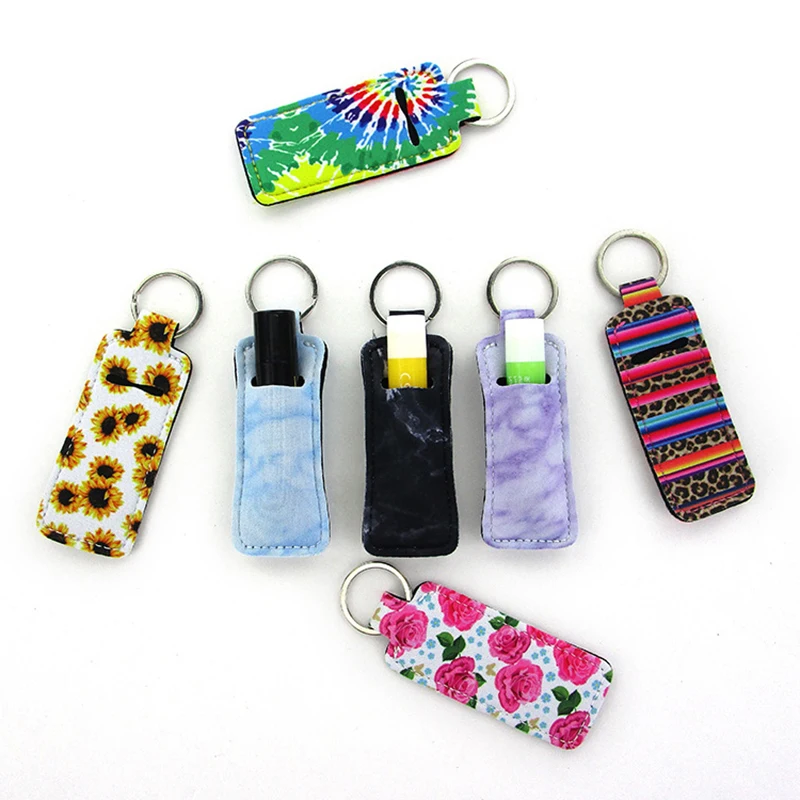 Lipstick Chapstick Holder Bag Keychain Jewelry Key Chain Gifts