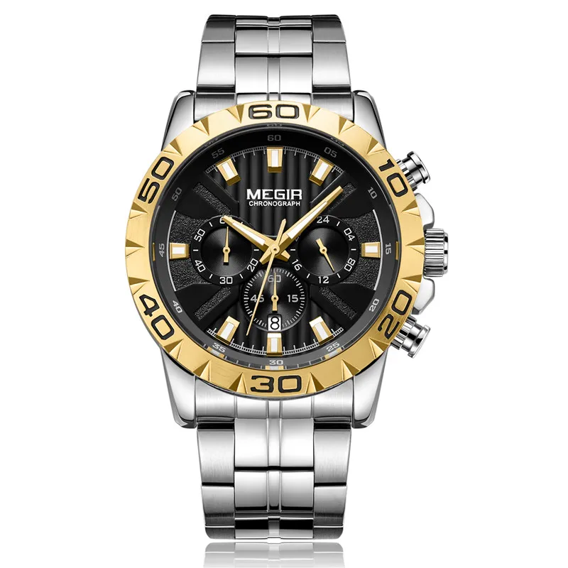 

2019 New MEGIR Watch Men Chronograph Quartz Business Mens Watches Top Brand Luxury Waterproof Wrist Watch Reloj Hombre Saat