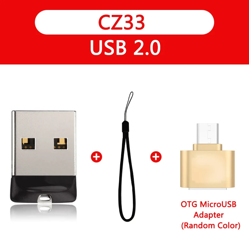 Супер мини USB флеш-накопитель SanDisk 64 ГБ USB 2,0 Cruzer Fit CZ33 флеш-накопитель 32 Гб карта памяти 16 ГБ 8 ГБ 4 ГБ флешка - Цвет: CZ33-A