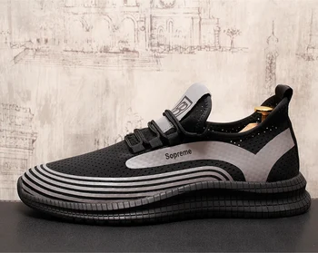 

2019summer and fall men's shoes breathable real fly weaving web cloth Korean version of casual shoes sneakers hollow men's shoes