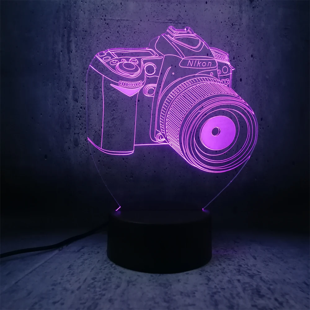 Светодиодный светильник Nikon camera, светильник ing, креативный 3D светодиодный USB светильник, ночник, подарки для подростков, декор для комнаты, настольная лампа, подарок для фотографов