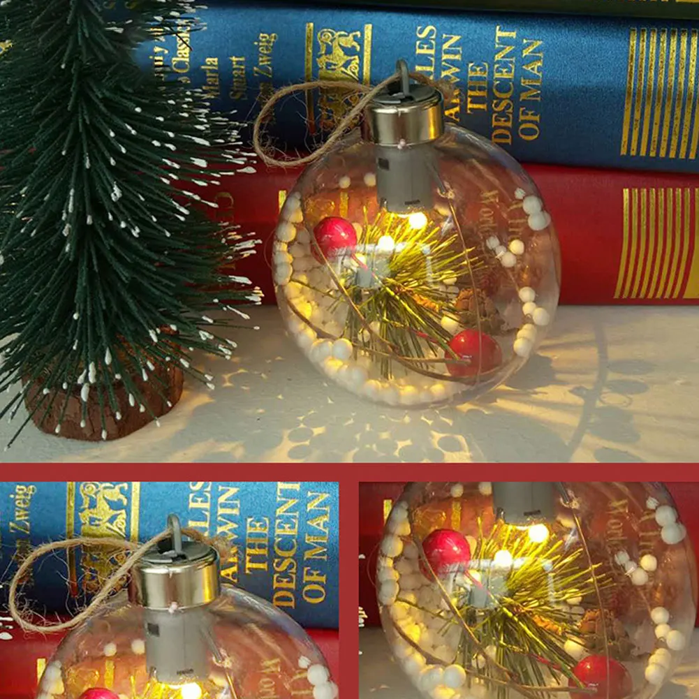 Рождественские елочные украшения, рождественские шары-безделушки, светодиодный светильник, подвесная подвеска, рождественские украшения для дома на Рождество