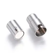 304 Stainless Steel Magnetic Clasps, Column, Stainless Steel Color?Size: about 8mm wide, 18mm long, hole: 6mm. 304 Stainless Steel Magnetic Clasps, Column, Stainless Steel Color?Size: about 8mm wide, 18mm long, hole: 6mm.